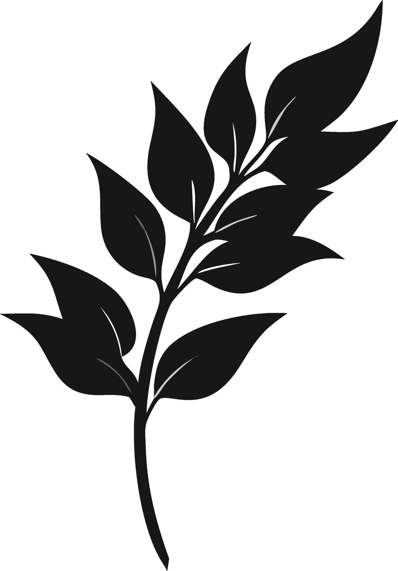 Ramo de folhas na parte superior do header